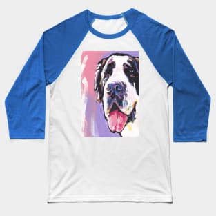 Saint St. Bernard Bright colorful pop dog art Baseball T-Shirt